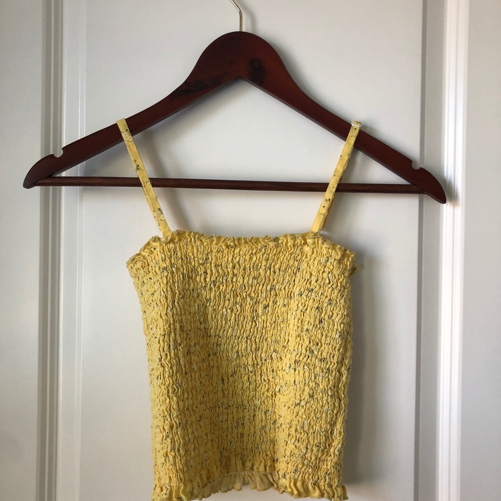 Brandy Melville Yellow Smocked Tank